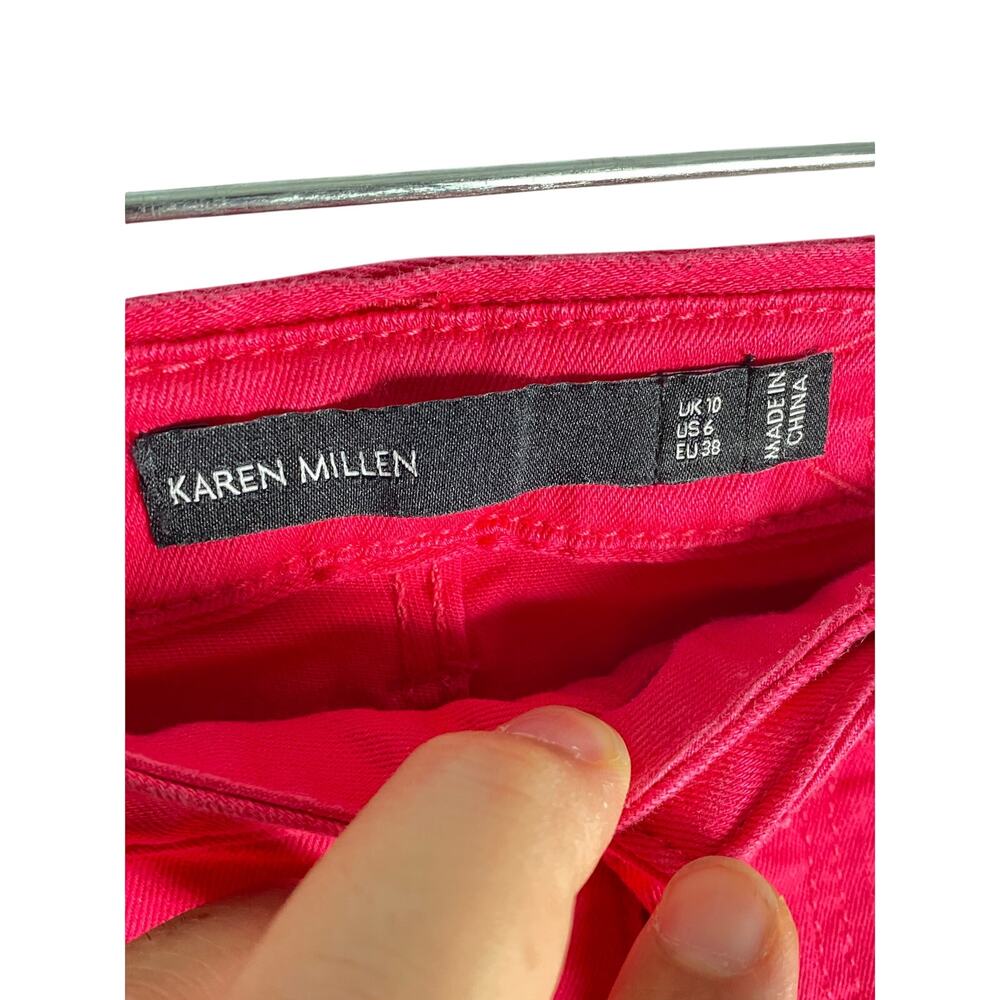 Karen Millen Skinny Jeans Womens 6 Hot Pink Statement Bold Colorful Summer Chic - Picture 5 of 6